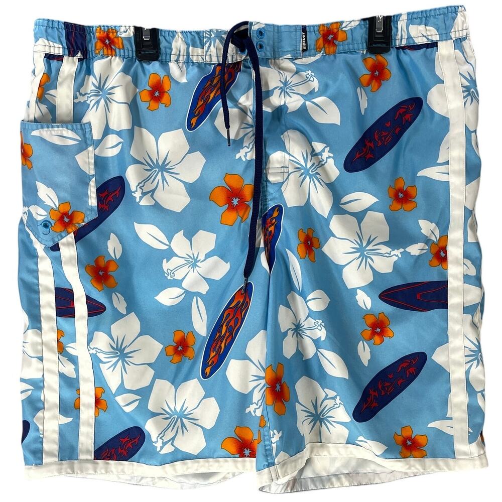SIDEOUT Shorts Boardshorts Men Size L Floral Hawaiian Vacation Beach Swim